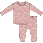 Autum garden print on dove pink pj set