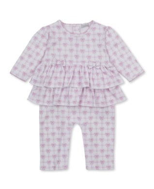 Windowpane Bows playsuit prt