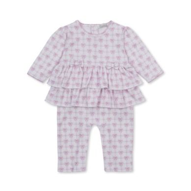 Windowpane Bows playsuit prt