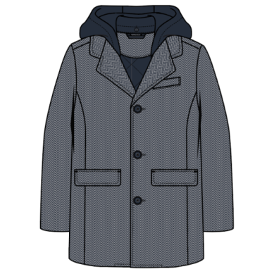 DRESS BLUE HOODED COAT