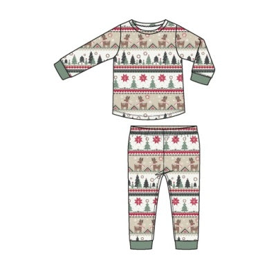 Reindeer Fair Isle - L/s Loungewear Set