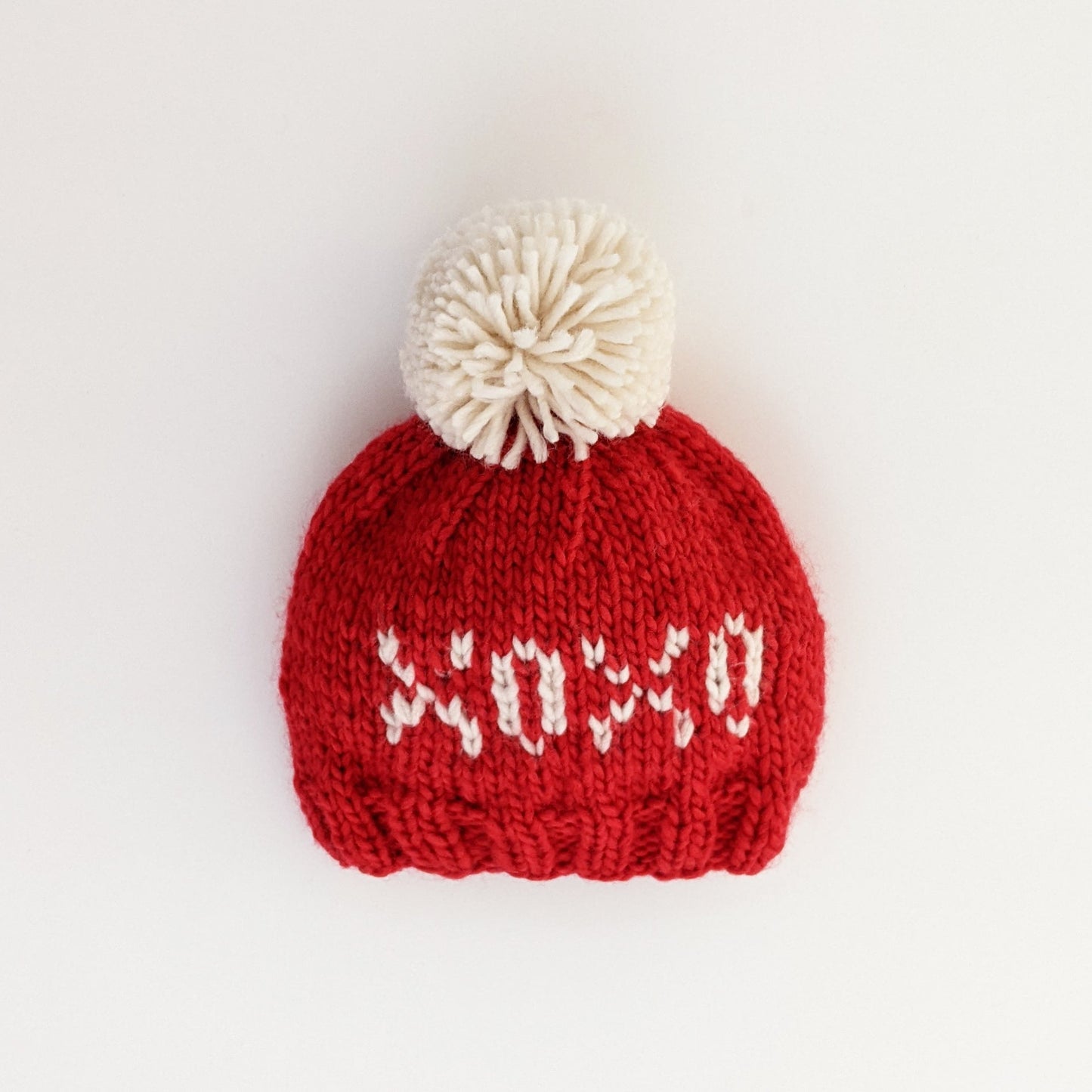 XOXO Red Valentine's Day Hand Knit Beanie Hat