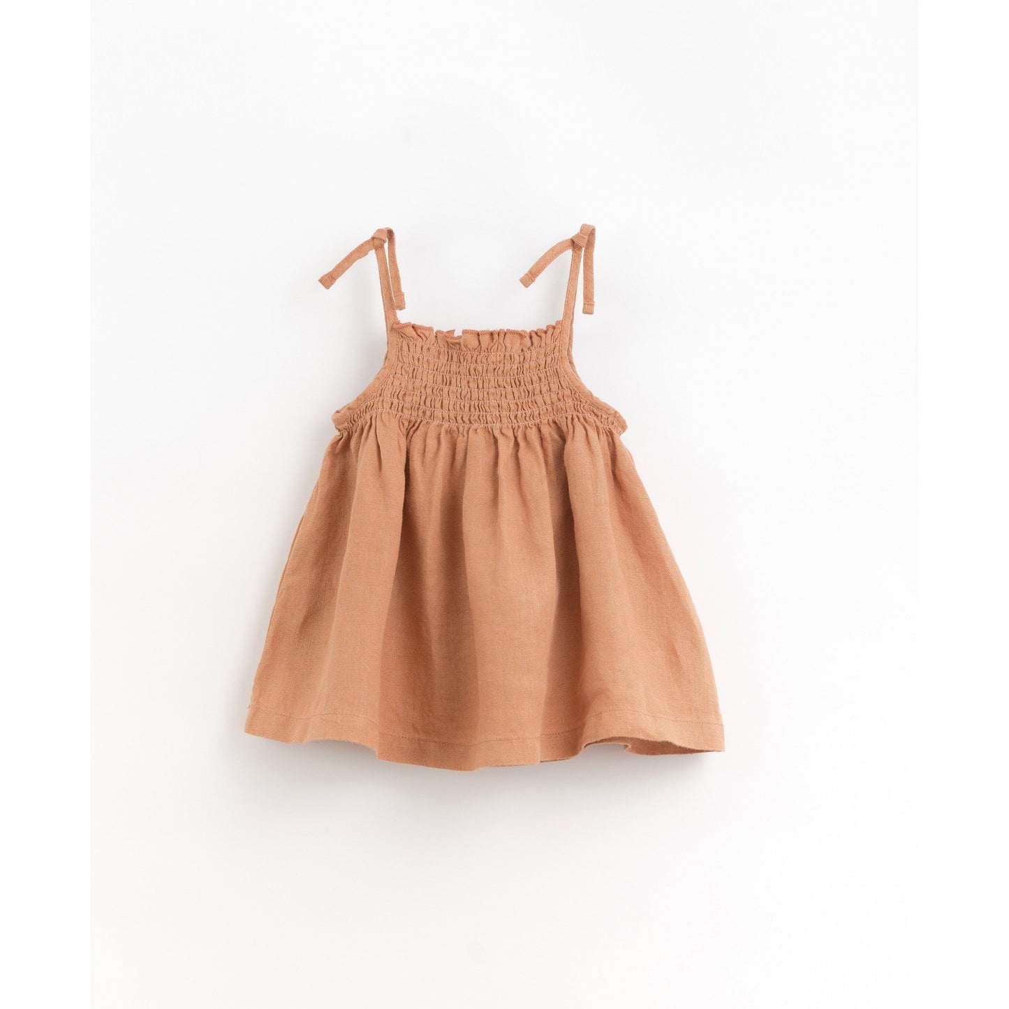 Brown Linen dress with elastic chest