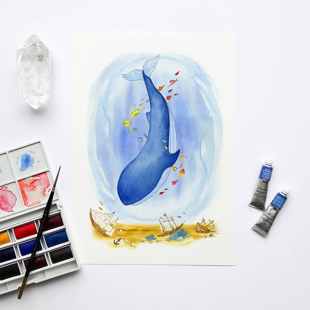 A Whale Called Wilbur A4 Art Print