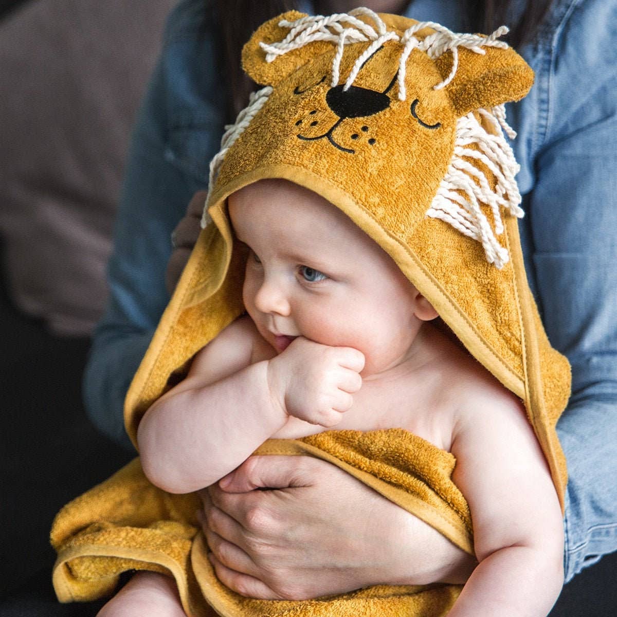 Baby Lion Hooded Cotton Towel