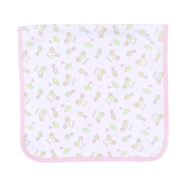 ON THE GREEN PINK PRINTED BURP CLOTH