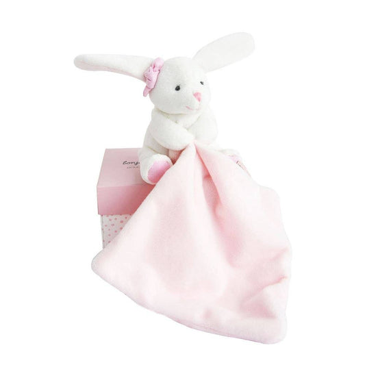Hello Baby Blanket with Plush Stuffed Animal Bunny
