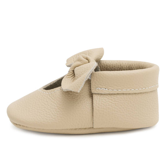 Knot Moccasins - Genuine Leather Baby Shoes (Latte)