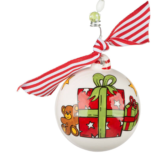 Present and Teddy Bear Ornament