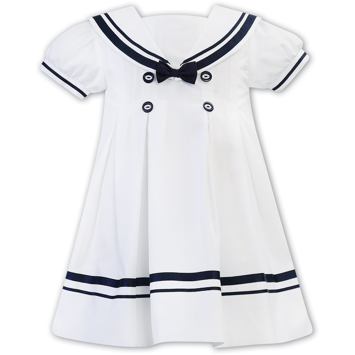 Sarah Louise White Hand-Smocked Dress