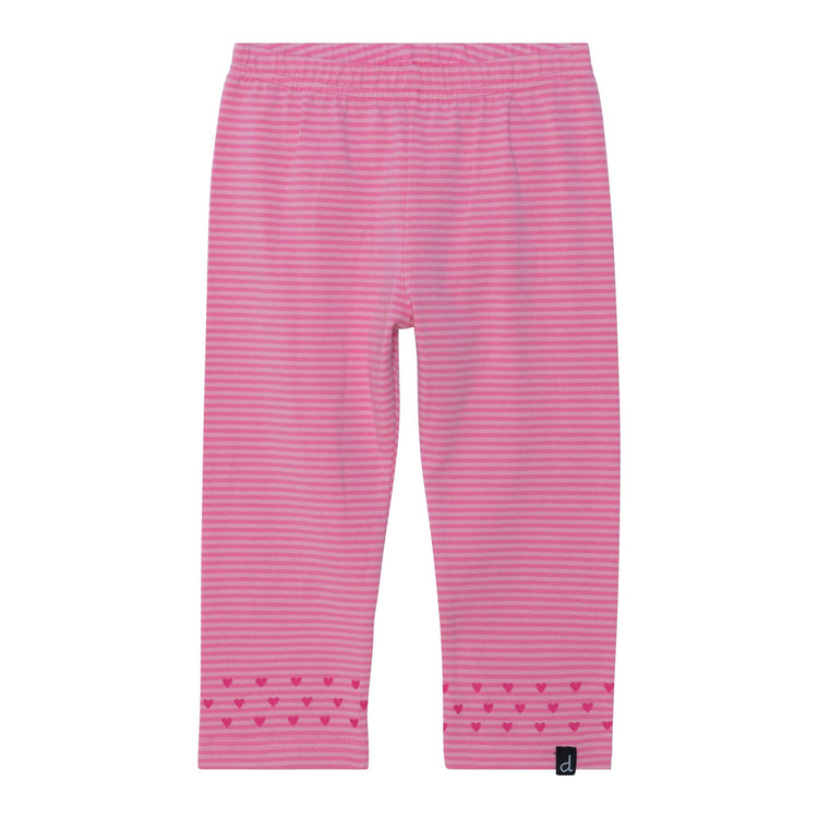 Organic Cotton Capri Legging Pink Stripe