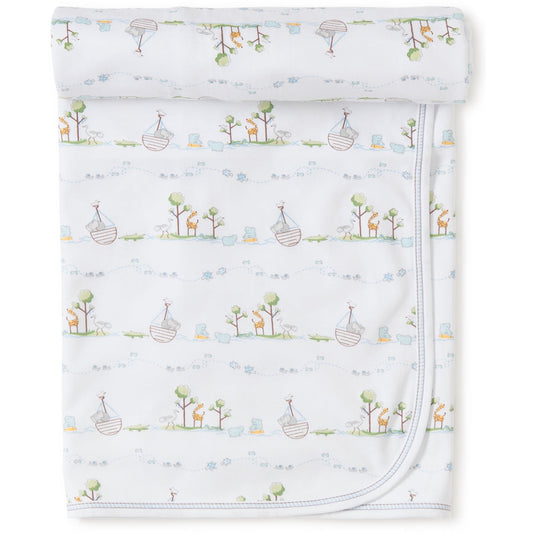 Blue Noah's Print Blanket