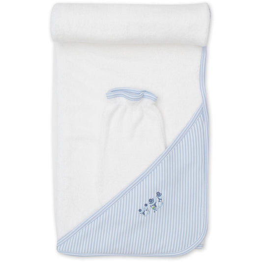 Hole In One Blue Hooded Towel & Mitt Set