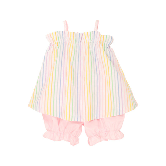 Lainey's Little Set Rainbow Roller Skate Stripe With Palm Beach Pink
