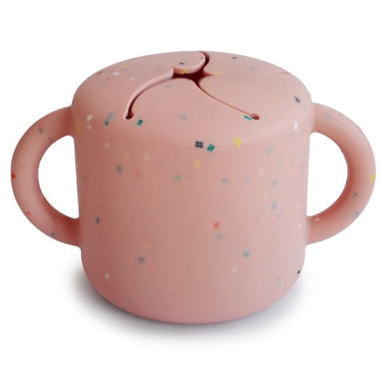 SILICONE SNACK CUP (POWDER PINK CONFETTI)