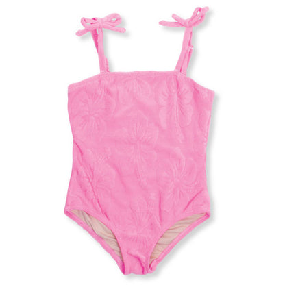 Pink Hibiscus Terry One Piece Swimsuit