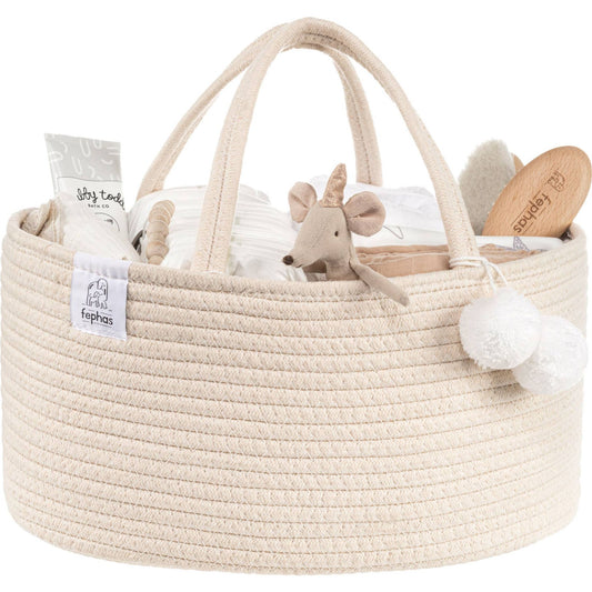 Rope Diaper Caddy/ Beige