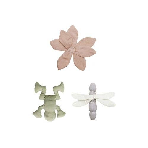 Set of 3 crinkle and rattle baby toys Lily Pond: 10" x 1' 6"