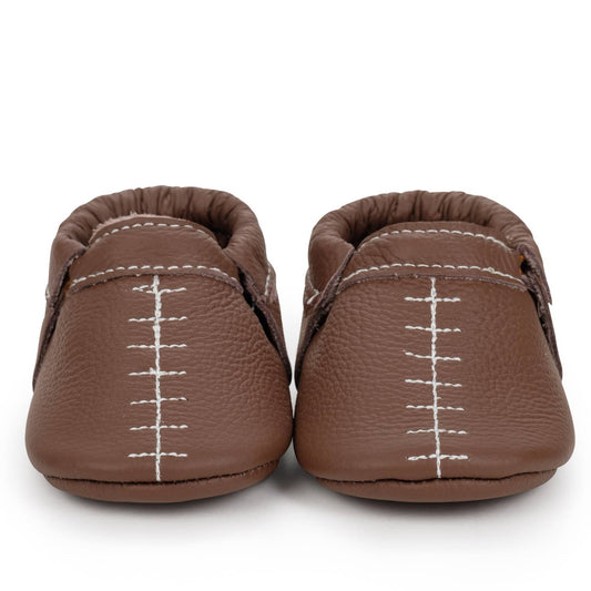 Fringeless Baby Moccasins - Baby Shoes (Touchdown) Football