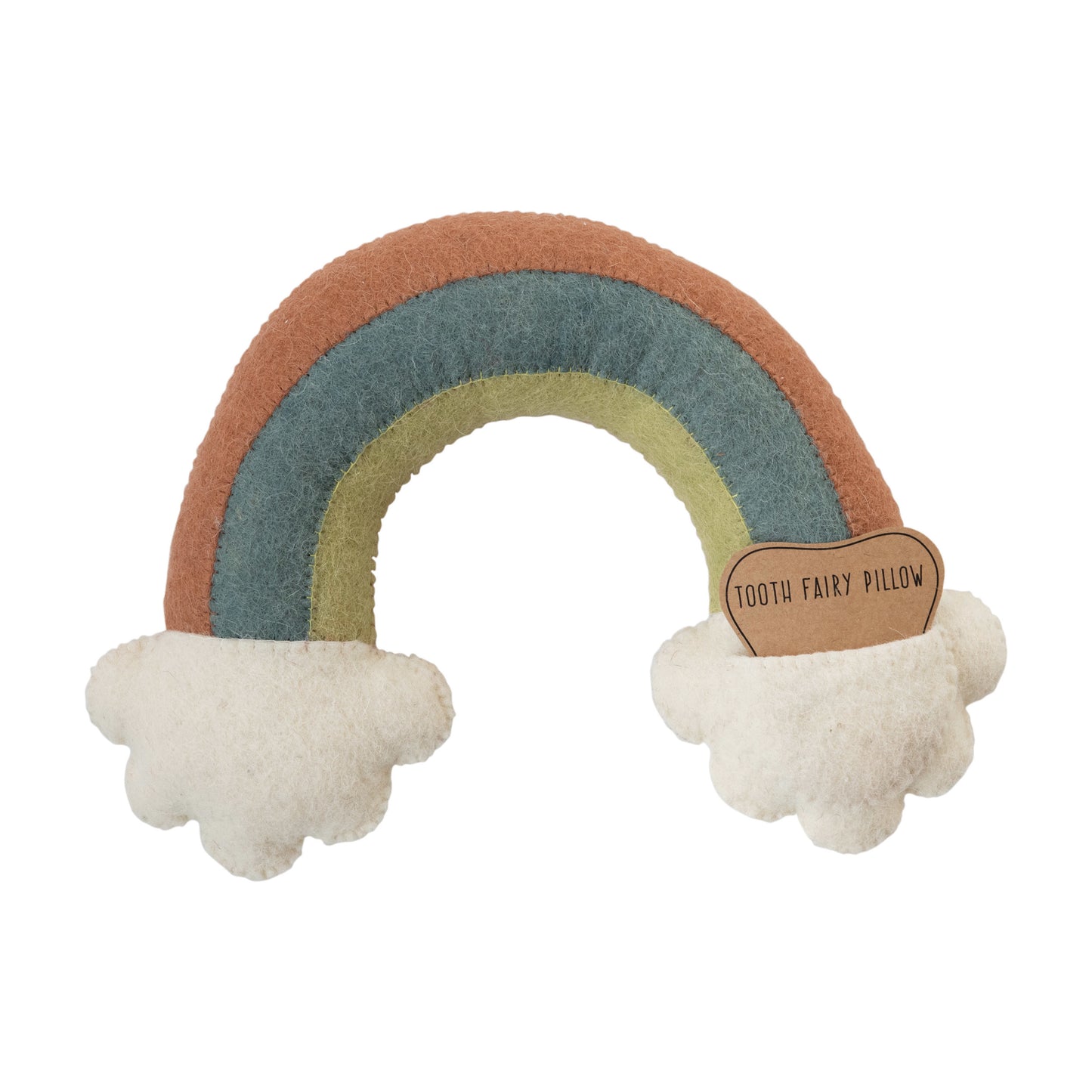 10" x 2" Wool Rainbow Tooth Fairy Pillow