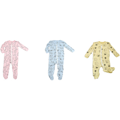 Bamboo Printed Footies with Easy Dressing Zipper