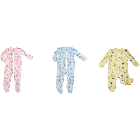 Bamboo Printed Footies with Easy Dressing Zipper