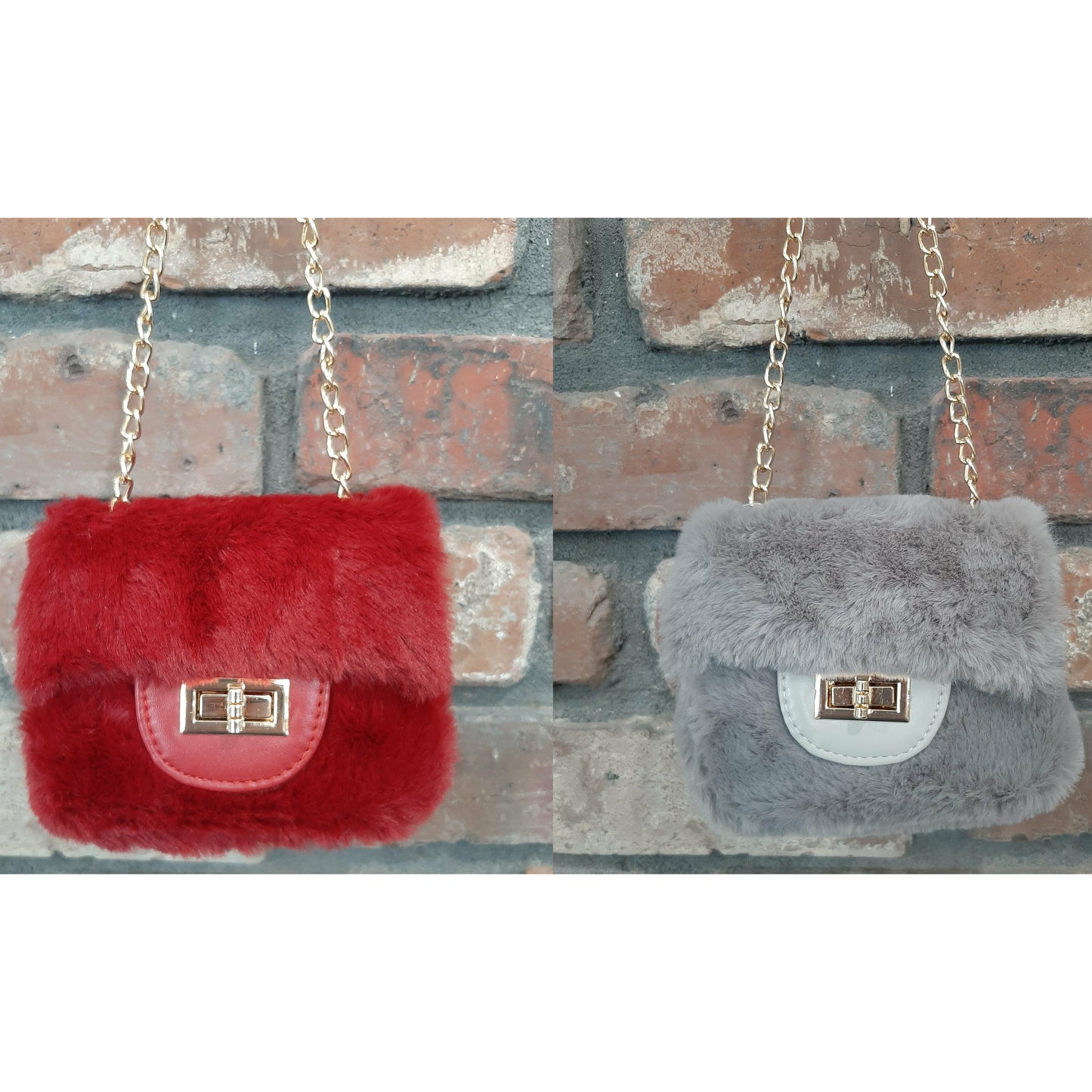 Faux Fur Purse Asst Colors