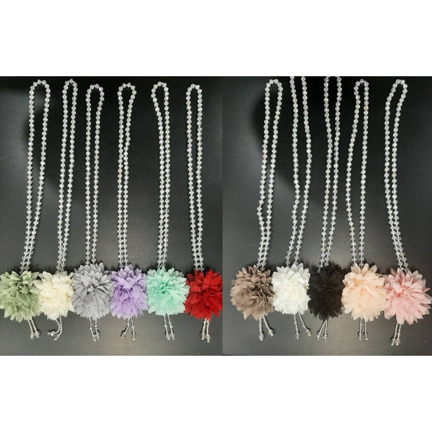 Glass Beaded Flower Necklace