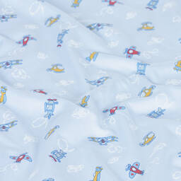 Blue Sky Planes Cotton Blanket