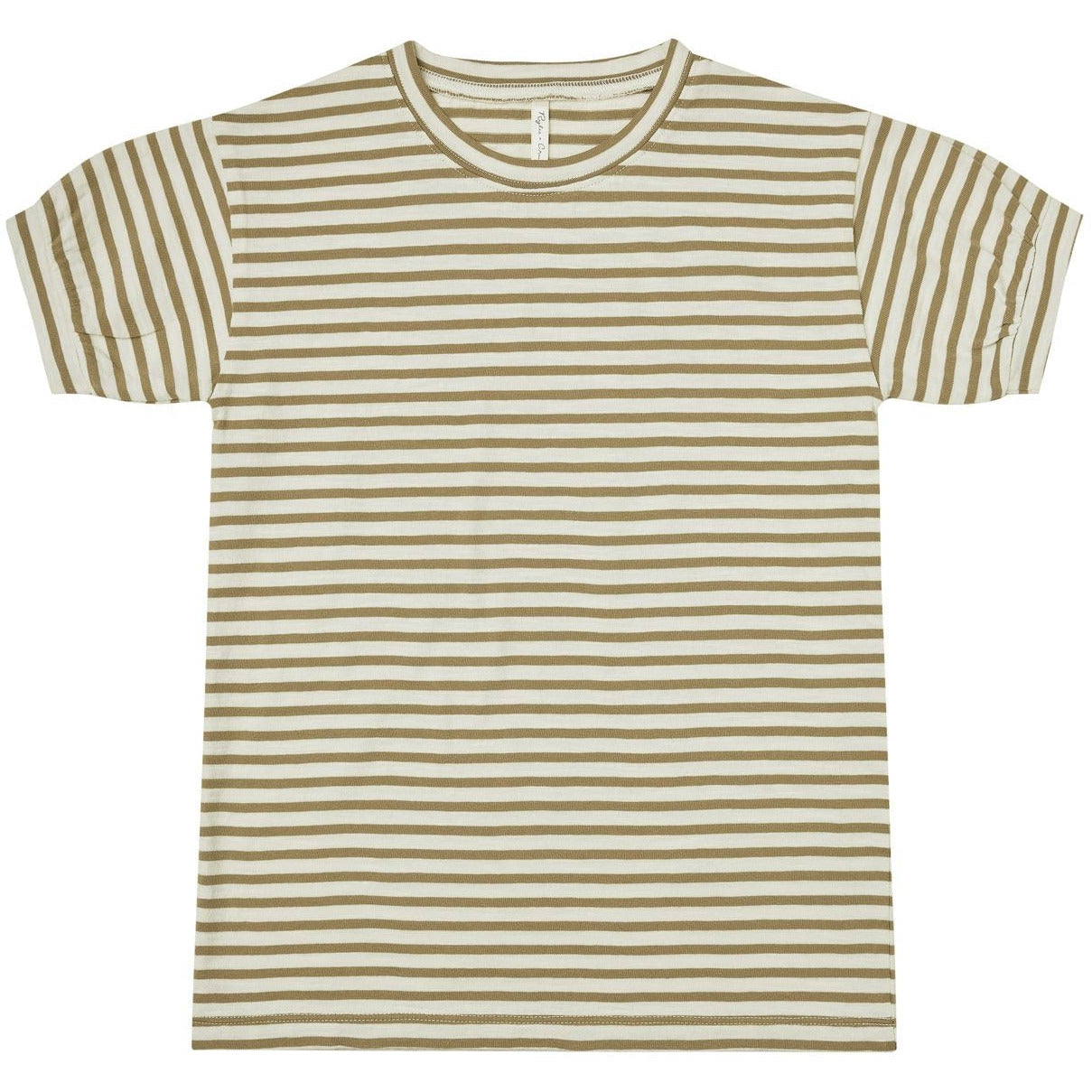 Girls Jersey Shirt Dress Olive Stripe
