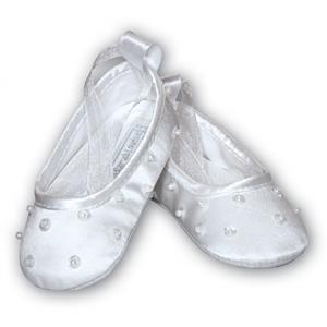 Christening shoe ballet w/pearls