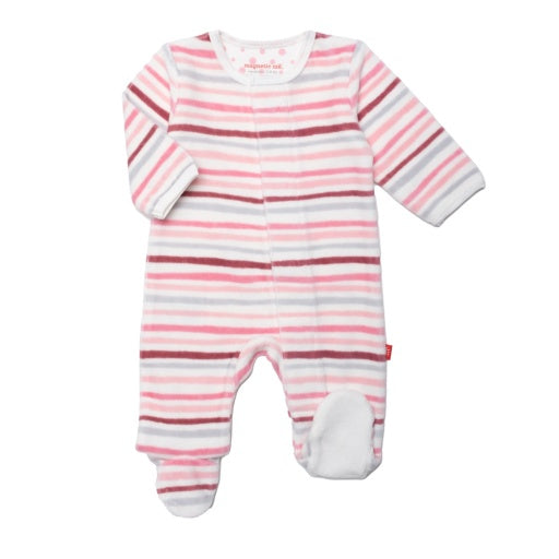 GIRL MULTI STRIPES VELOUR FOOTIE