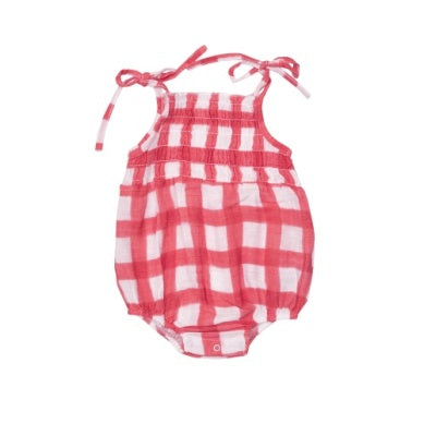 Tie Strap Smocked Bubble Asst Prints
