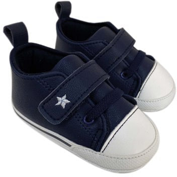 Boys Navy Velcro Sneaker