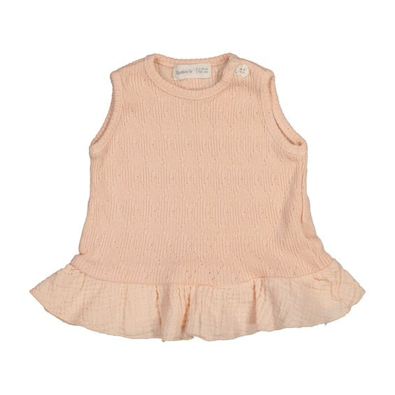 Pointelle Frilly Tank and Pointelle legging Old Pink